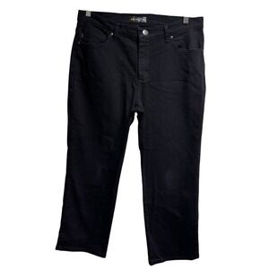 Lee Relaxed Fit Straight Leg Mid Rise Black Denim Jeans Woman's Size 10‎ short